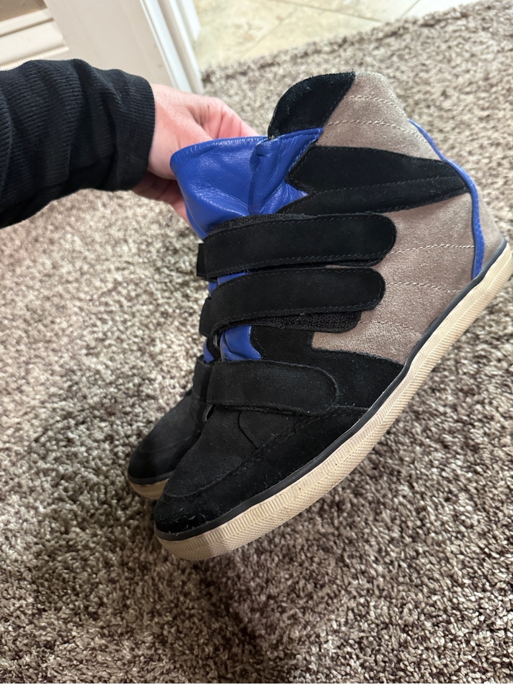 Coach Dreama Wedge Suede Sneaker Sneakers in Black and Blue - Picture 8 of 8